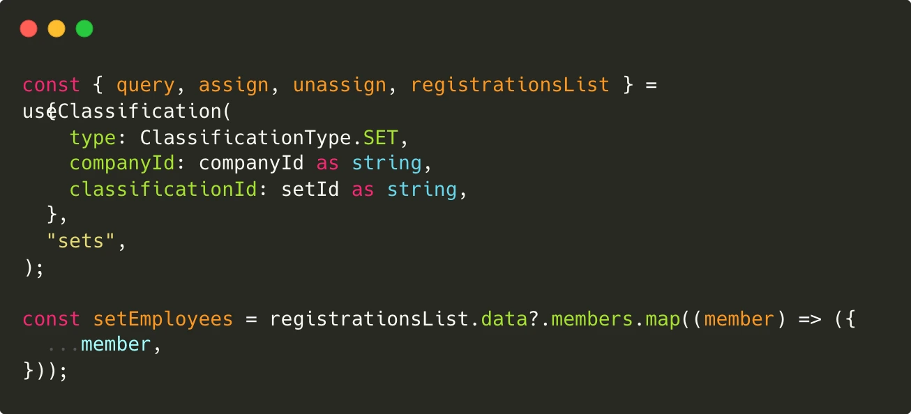 Screenshot de mon code React